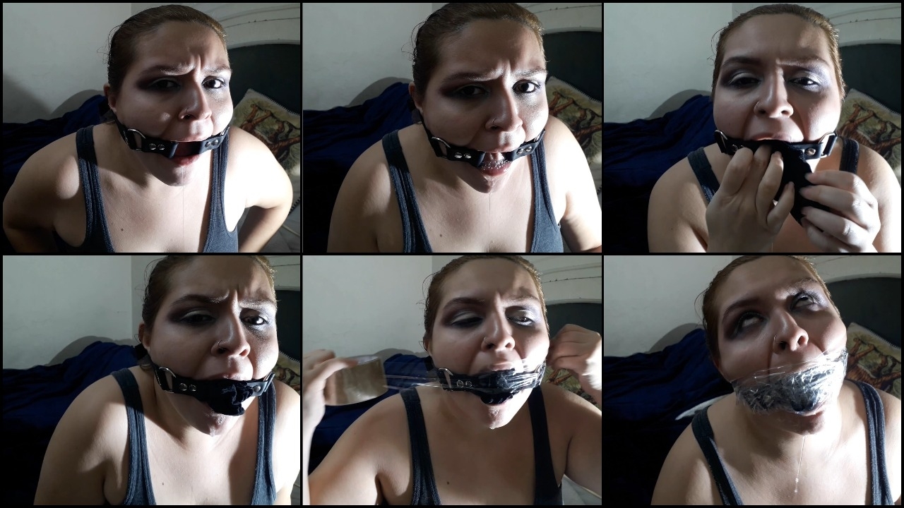 Ring Gagged Panty Mouth Stuffing